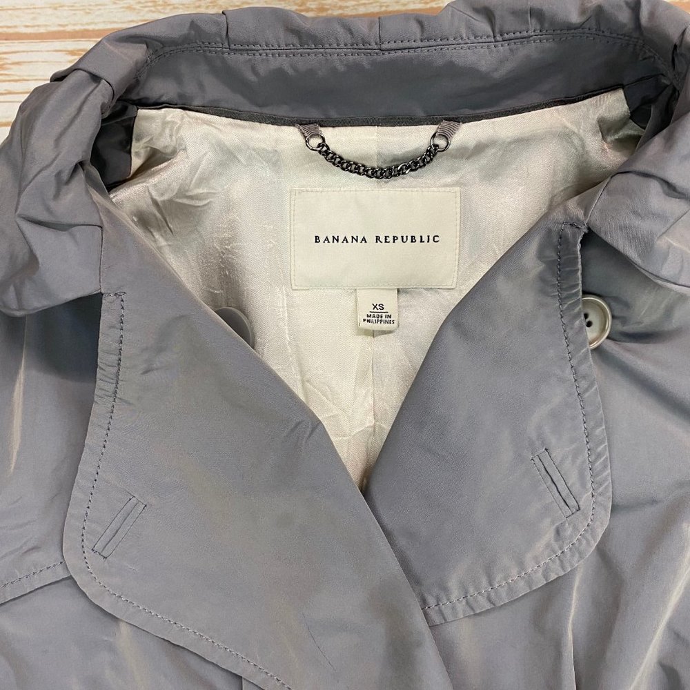 Banana Republic Gray Single Breasted Trench Coat - Picture 2 of 7